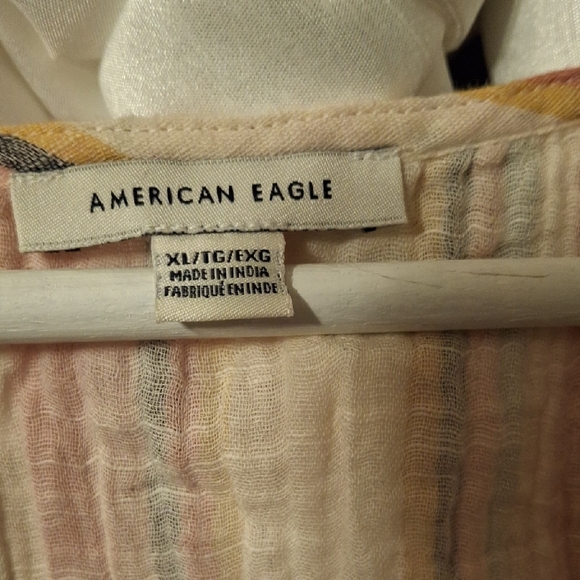 American Eagle Multicolor Striped Blouse XL - Picture 2 of 7